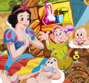 Colorir Branca de Neve e os Sete Anoes